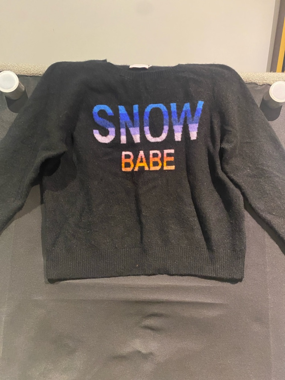 Black 'Snow Babe' Graphic Sweater - Women's Cozy Knit cashmere so cute and soft